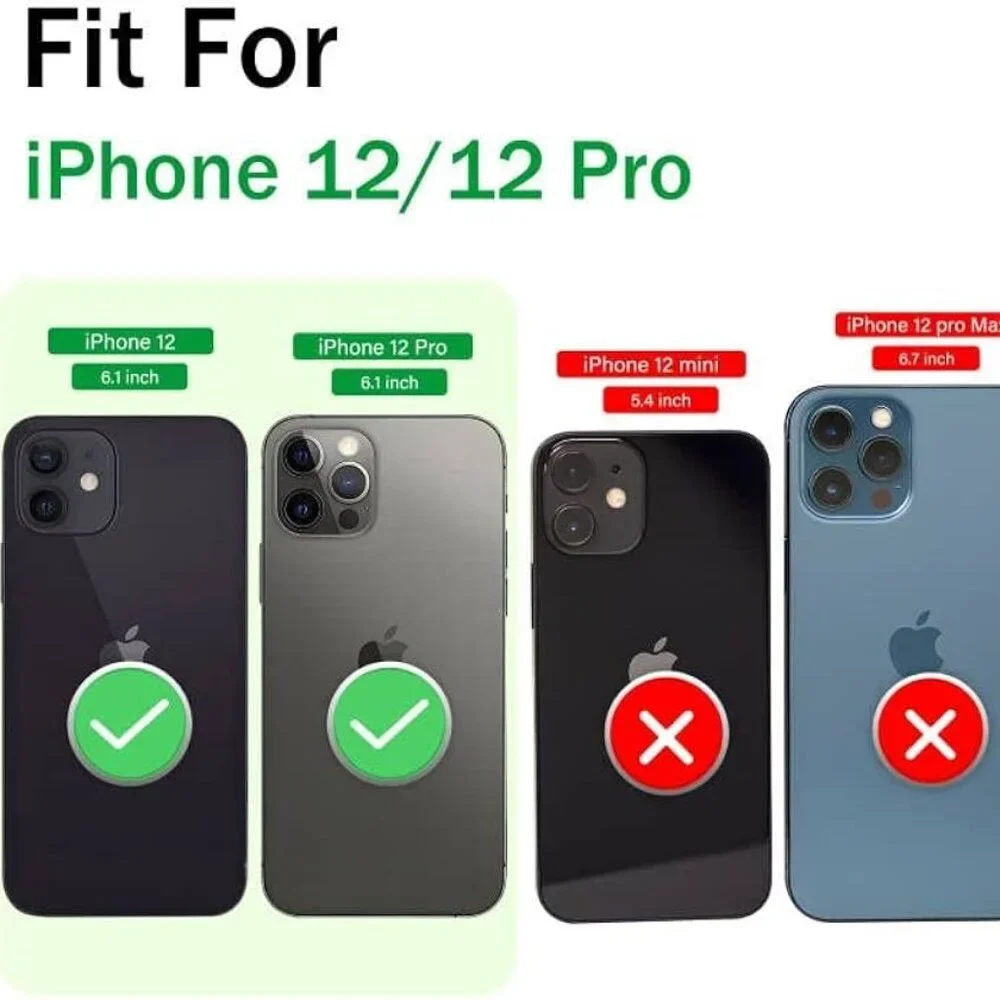 JSHRU Military-Grade Drop Protection Phone Case for iPhone 12 Pro, Black NEW